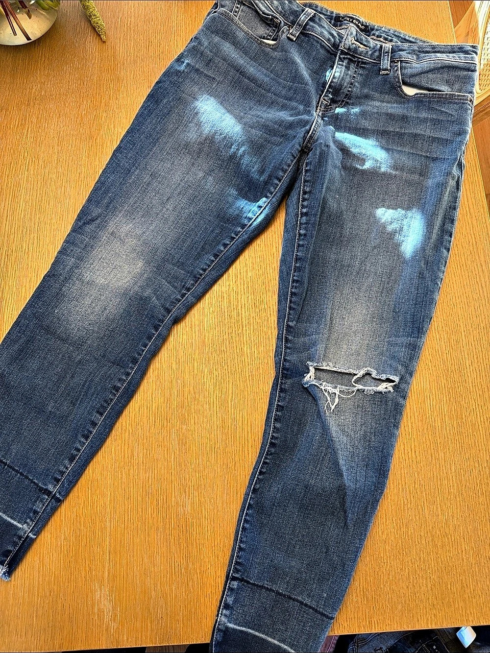Lucky Brand Skinny Distressed Jeans in Blue